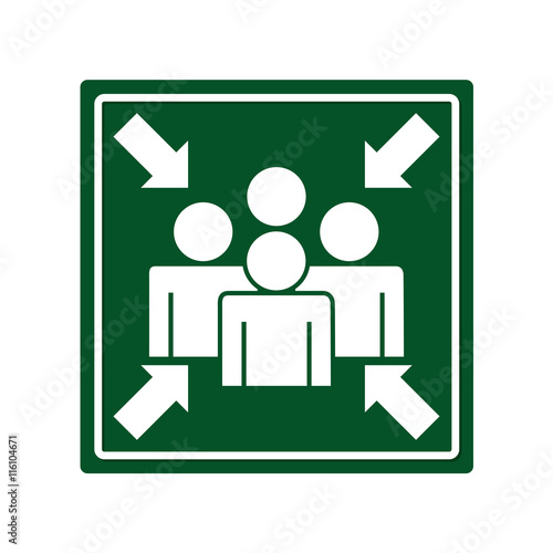 arrows point meeting signal