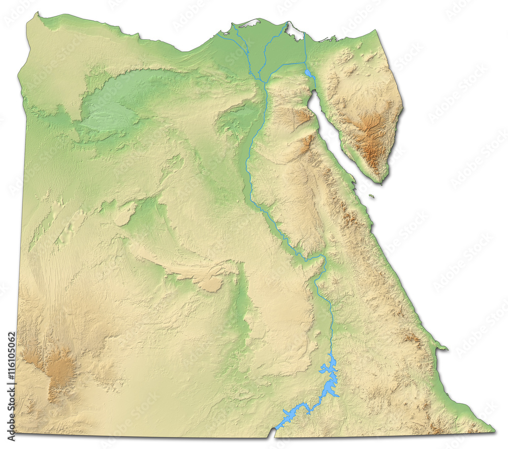 Relief map of Egypt 3DRendering Stock Illustration Adobe Stock