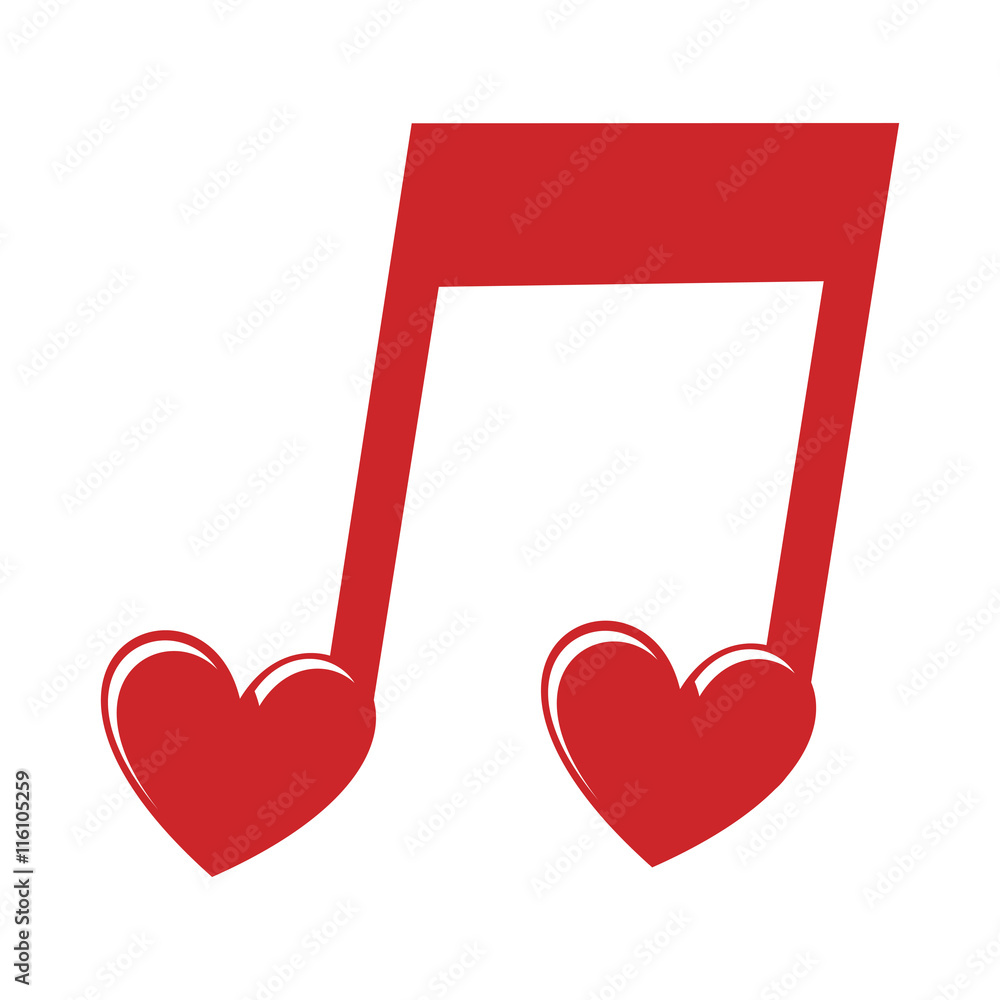 music note heart love icon music note heart love icon