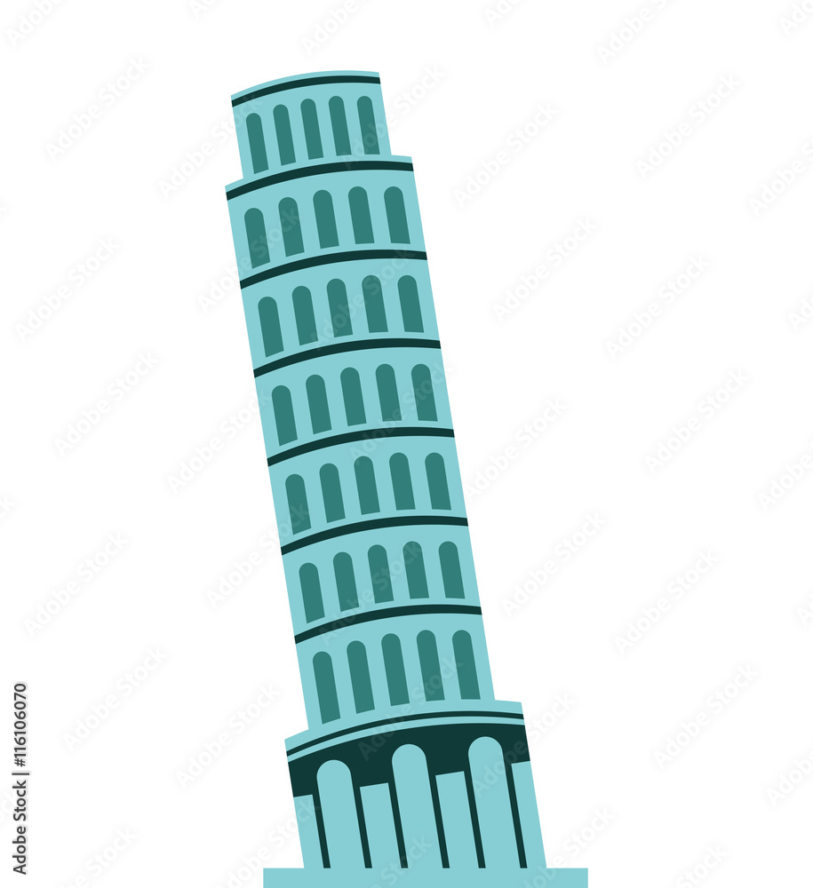 Tower of pisa Italian icon