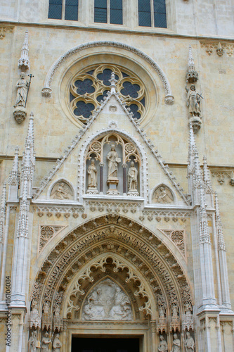 Entrance portal on Zagreb Cathedral on Kaptol. © Miroslav110