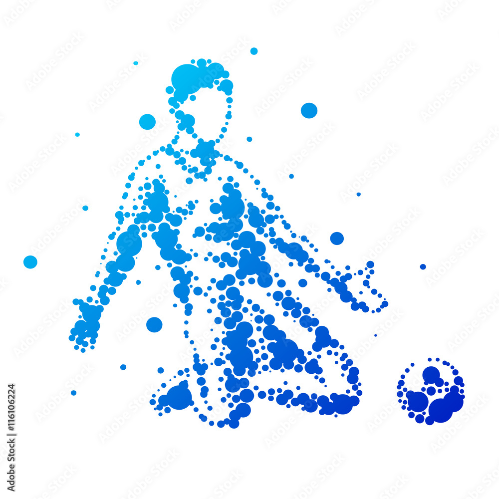 Obraz premium Illustration of abstract football player.