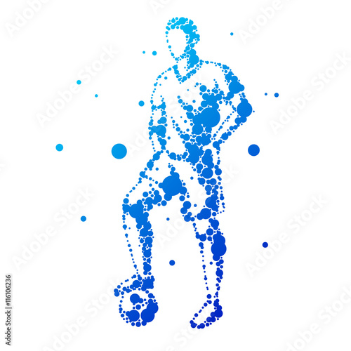 Illustration of abstract football player. © vassay