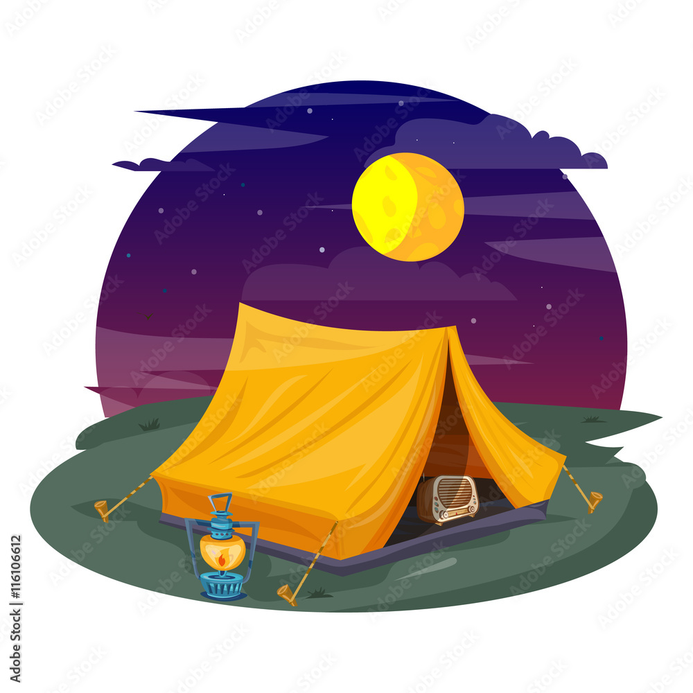 Tent Under A Night Sky Camping Cartoon Vector Stock Vector Adobe Stock Tent Under A Night Sky Camping Cartoon Vector Stock Vector Adobe Stock