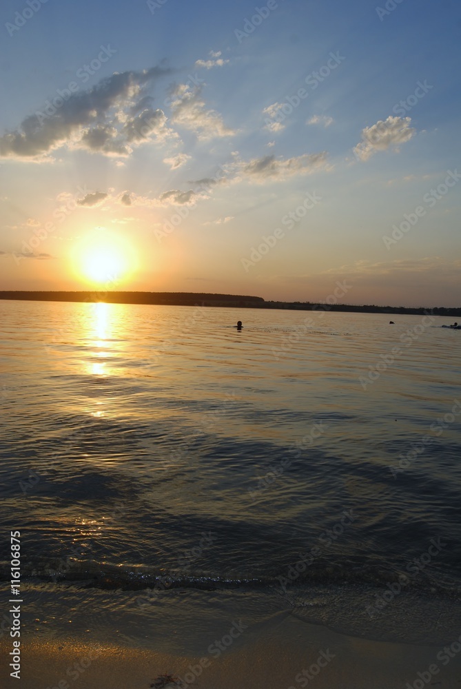 sunset on the lake