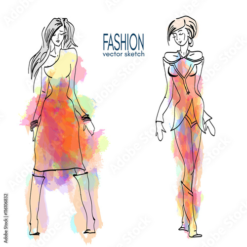 Fashion models vector