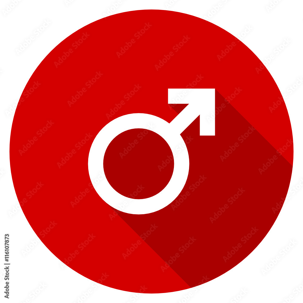 Flat design red round male vector icon Flat design red round male vector icon
