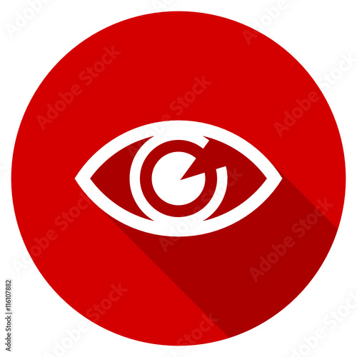 Flat design red round eye vector icon