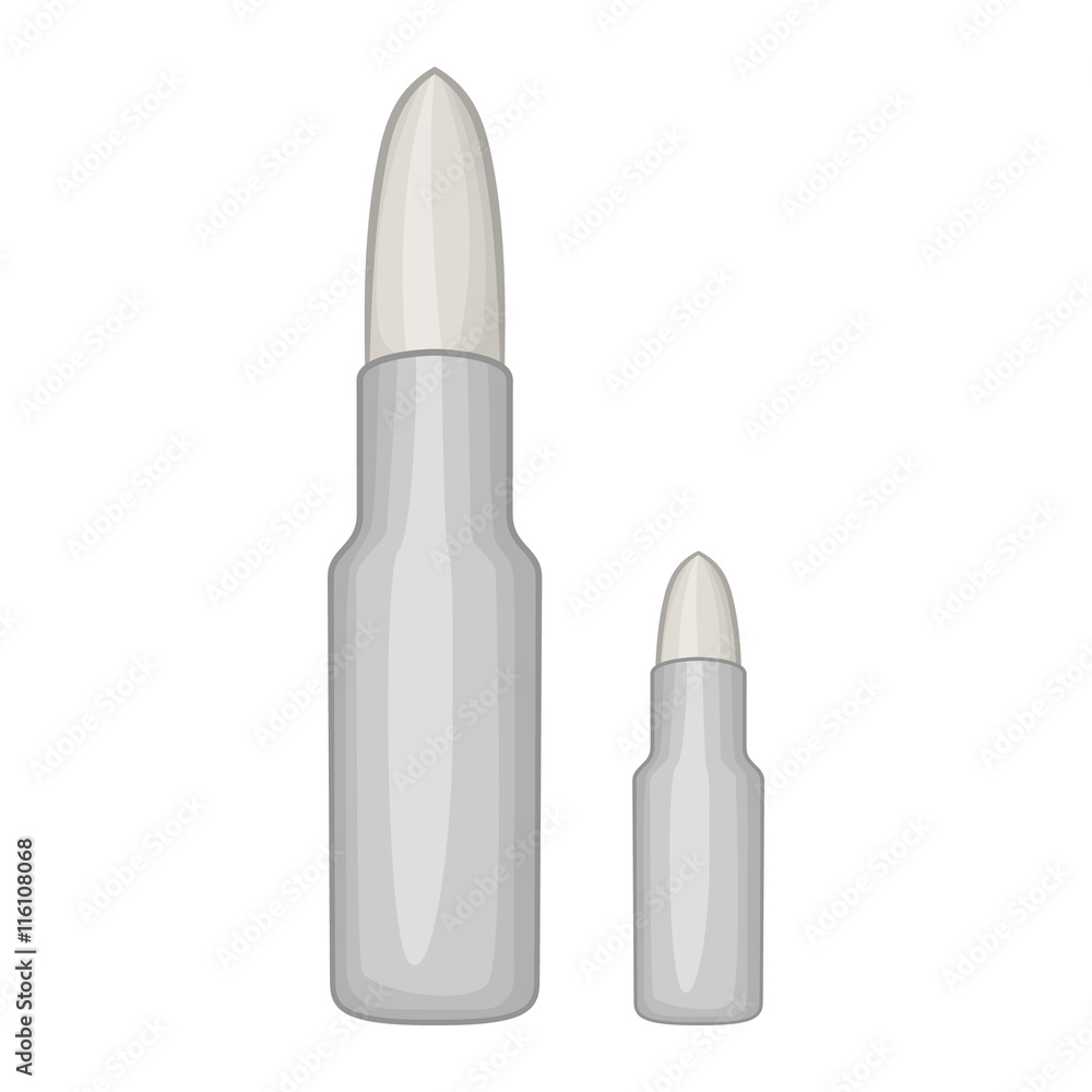 Bullets icon in cartoon style isolated on white background. Ammunition symbol Bullets icon in cartoon style isolated on white background. Ammunition symbol