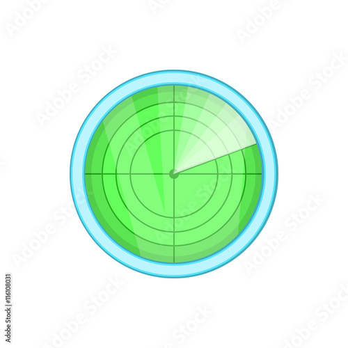 Radar icon in cartoon style isolated on white background. Installation symbol