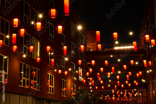 red lanterns in Chinatown, los angeles