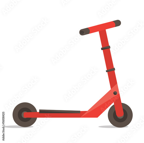 Classic kick scooter vector illustration.