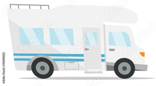 Modern camper van vector illustration.