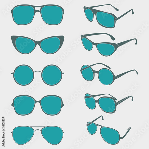 Vector color illustration of sunglasses frames