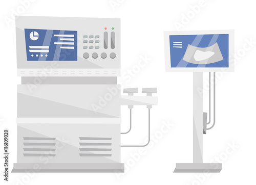 Medical ultrasound equipment vector illustration.