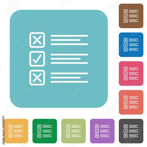 Flat questionnaire icons