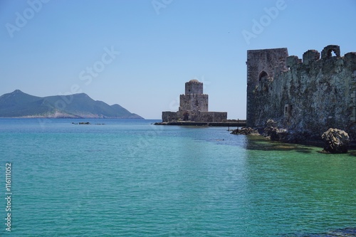 Ruins of the landmark Methoni Castle in Messenia  Greece