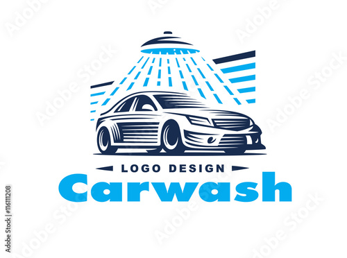 Logo car wash on light background.
