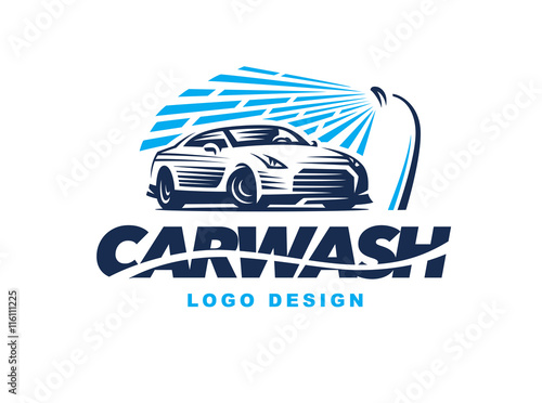 Logo car wash on light background.