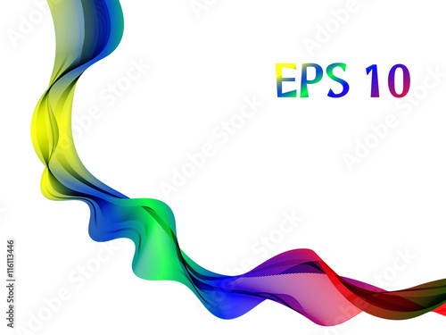 Background with abstract multicolored rainbow wavy lines