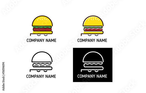 Burger wagon flat logo