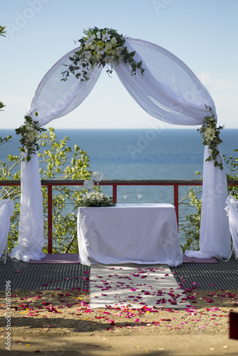 wedding arch with sea view