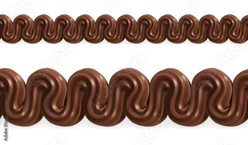 Chocolate whipped cream, vector seamless pattern mesh