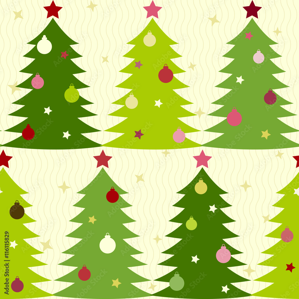 Seamless pattern with fir trees
