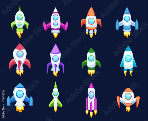 Rocket icons isolated