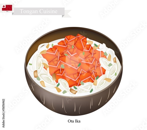 Ota Ika or Tongan Raw Fish in Fresh Coconut Milk