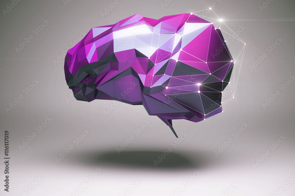 Purple polygonal brain Purple polygonal brain