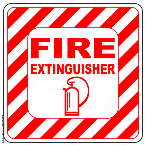 Sign of the fire extinguisher in vector, isolated over white