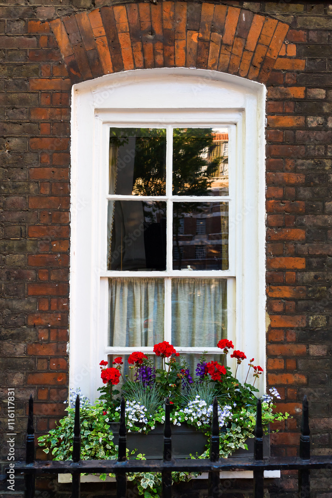 window of an old city house in Westminster, London