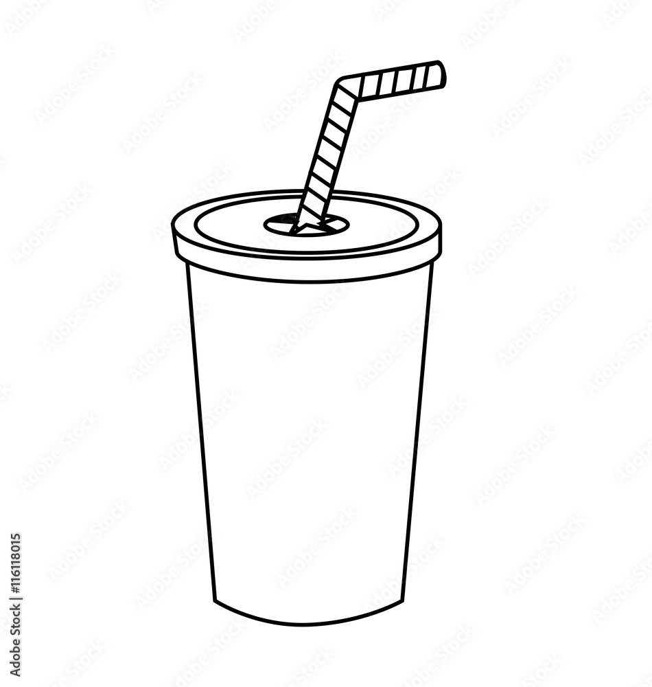 Drink in plastic cup isolated flat icon, vector illustration graphic. Drink in plastic cup isolated flat icon, vector illustration graphic.