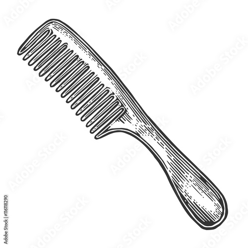 Comb. Vector black illustrations on white backgrounds.