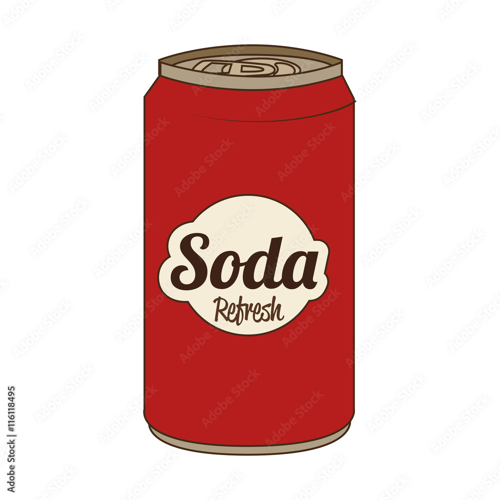 Soda can isolated flat icon, vector illustration graphic. Soda can isolated flat icon, vector illustration graphic.