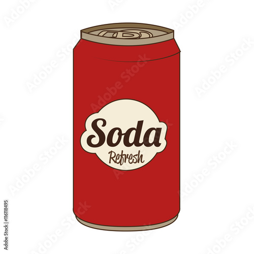 Soda can isolated flat icon, vector illustration graphic.