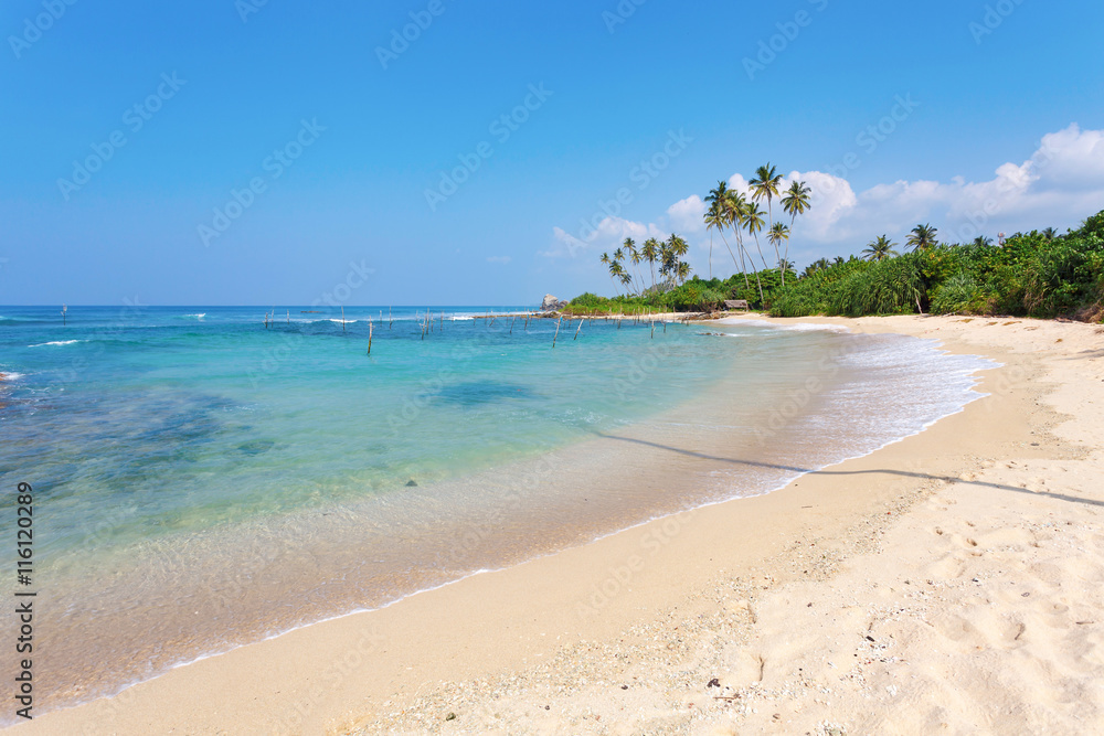 Sunny beach near Mirissa, Sri Lanka