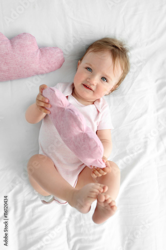 Adorable smiling baby girl ...