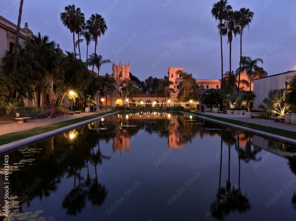 Reflecting Pool in Balboa Park, San Diego, California, USA