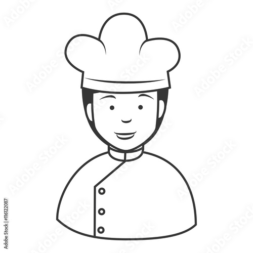 Chef hat man , isolated flat icon cartoon