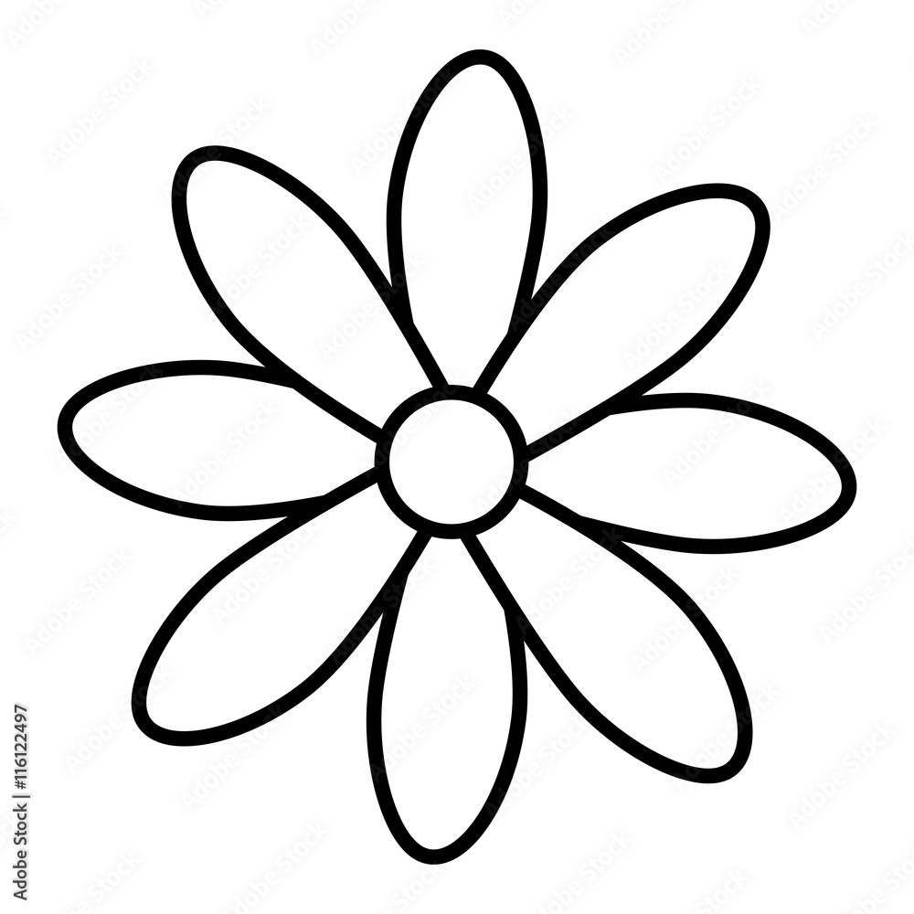 Flower floral petal, isolated flat icon design. Flower floral petal, isolated flat icon design.