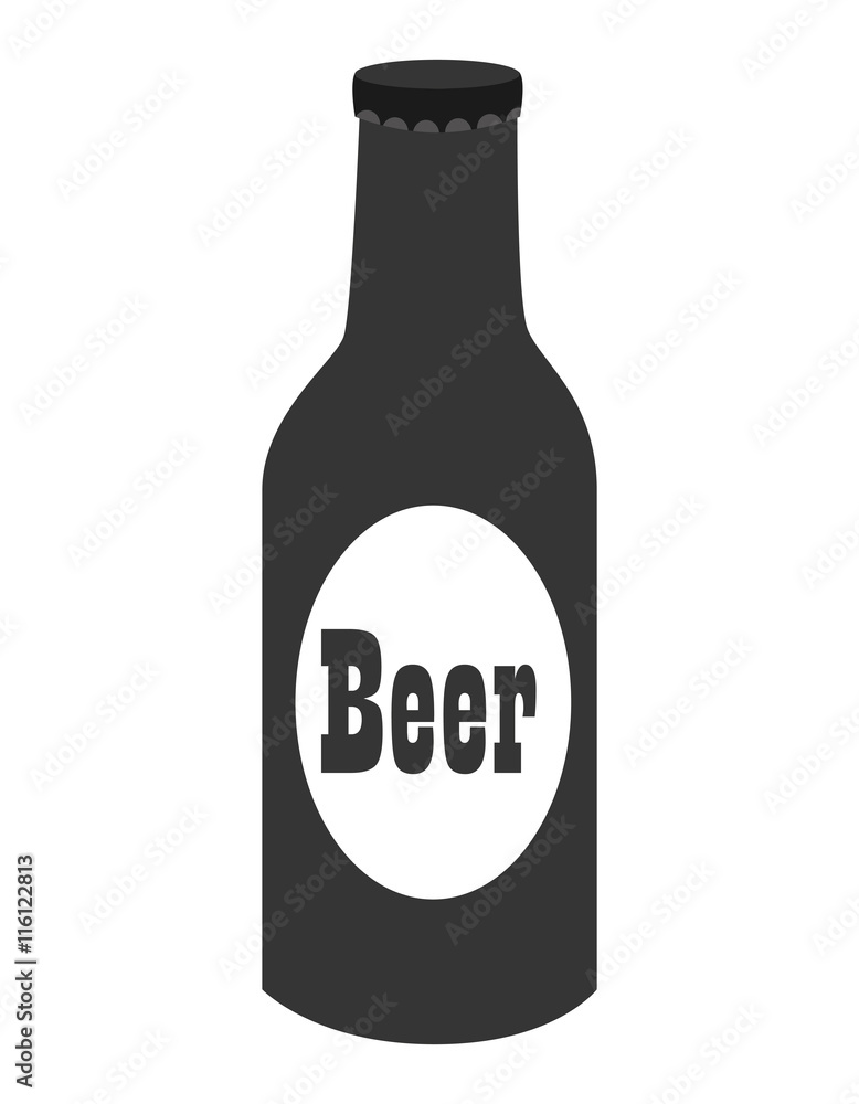 Cold beer bottle, isolated flat icon ndesign