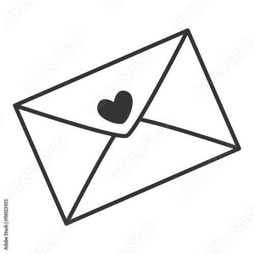 Heart love romantic, isolated flat icon design