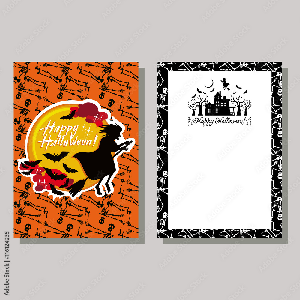 Halloween greeting card with originally written text "Happy Halloween