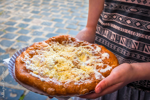 Photography Langos is a Hungarian food speciality