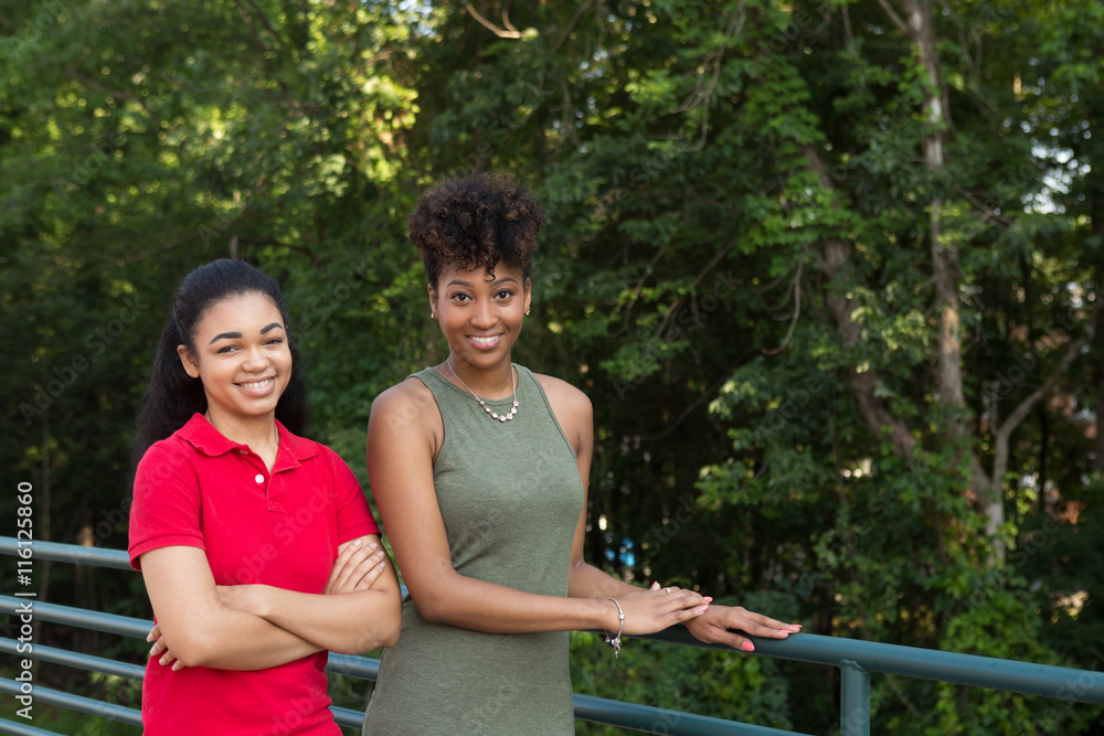 2 african american women on campus