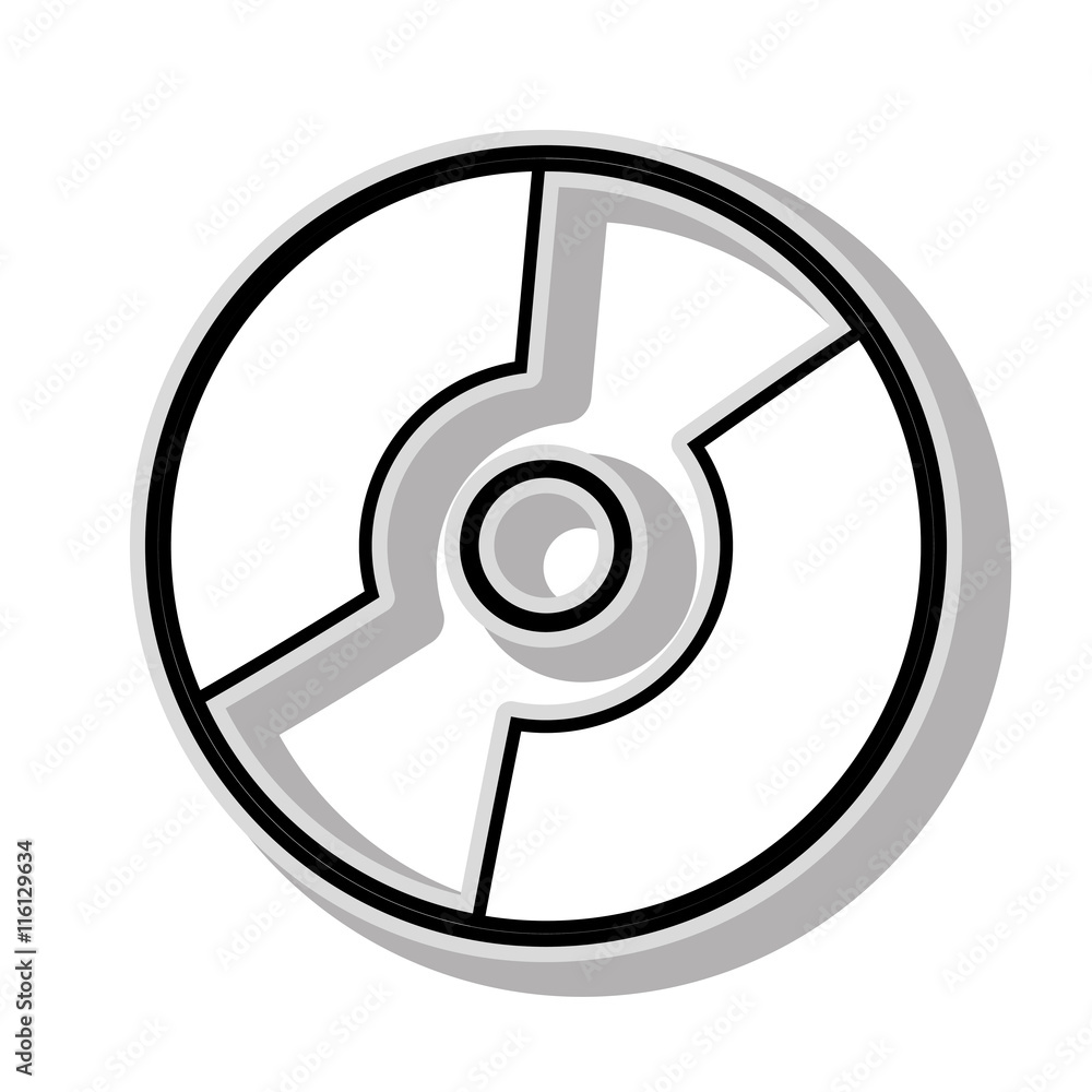 CD music ,isolated black and white flat icon design CD music ,isolated black and white flat icon design