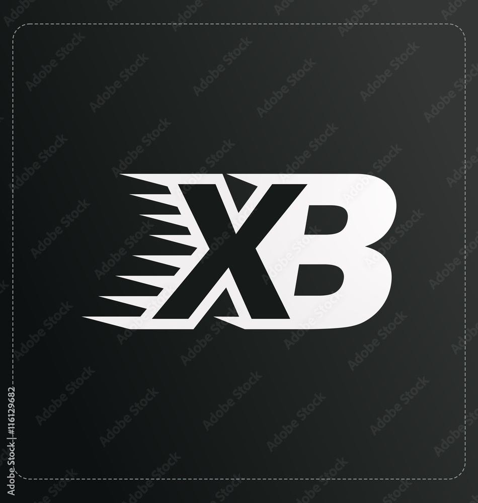 XB Two letter composition for initial, logo or signature XB Two letter composition for initial, logo or signature