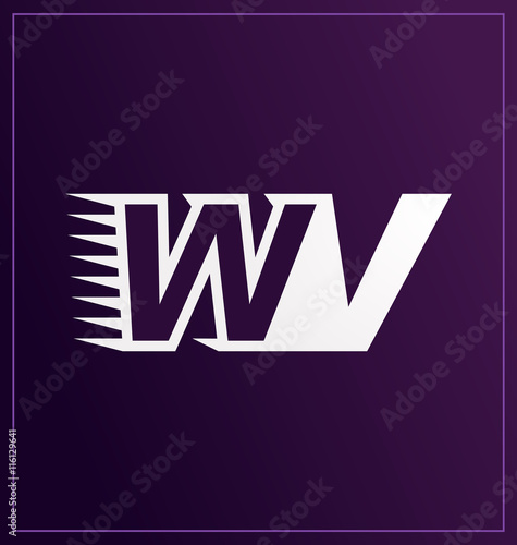 WV Two letter composition for initial, logo or signature